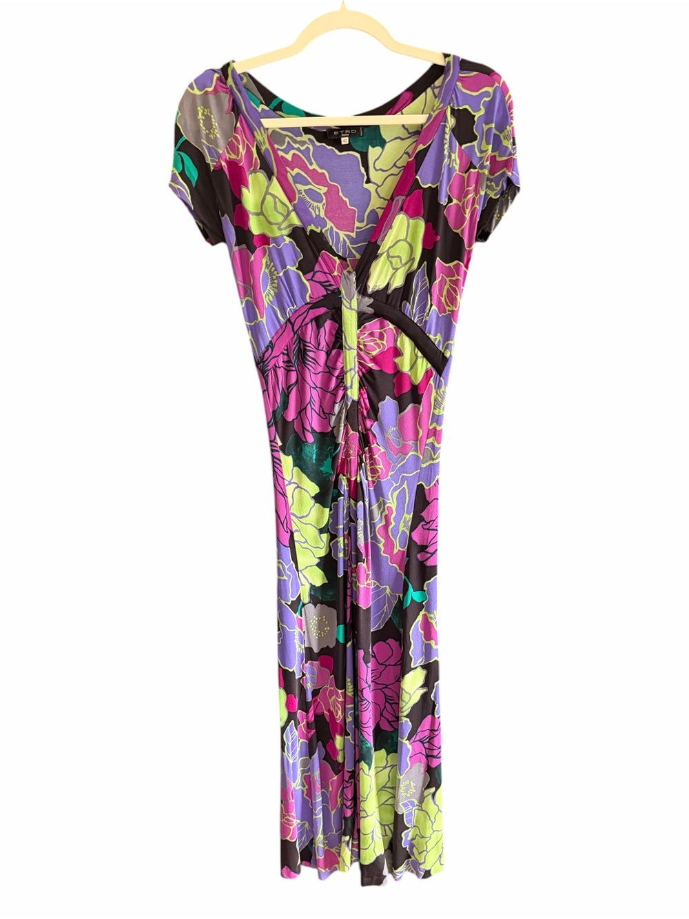 ETRO Floral Fitted Maxi Dress Italy Vintage Y2K 40 US 4